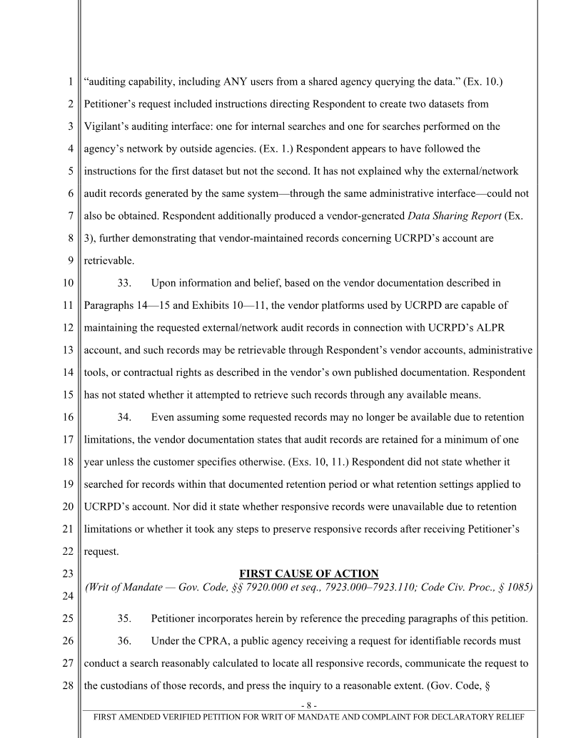 CPRA lawsuit filing, page 8 of 100
